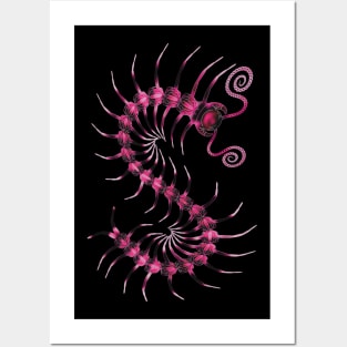 Bold Pink Centipede Posters and Art